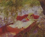 John Singer Sargent Two Women Asleep in a Punt under the Willows oil painting artist